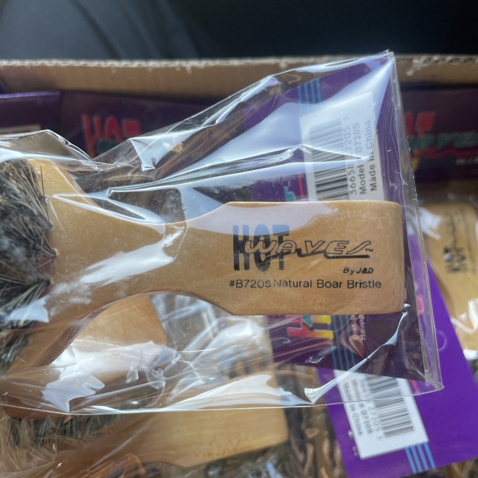 Hot Waves By J&D - Pure Boar Bristle 7 Row Brush #B720S (12 Brushes)