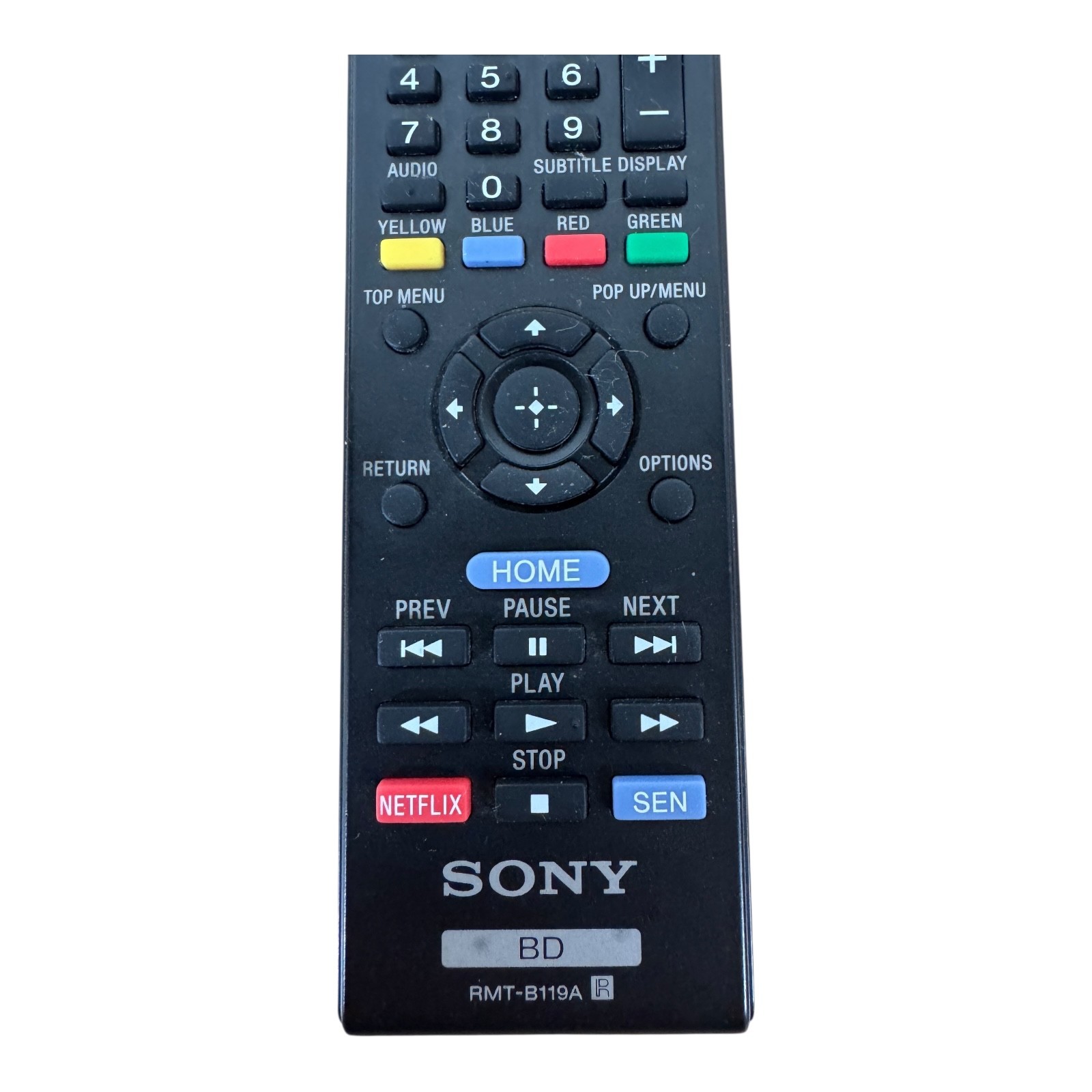 Genuine RMT-B119A Sony BD Remote Control for Blu-Ray Disc DVD Player Tested