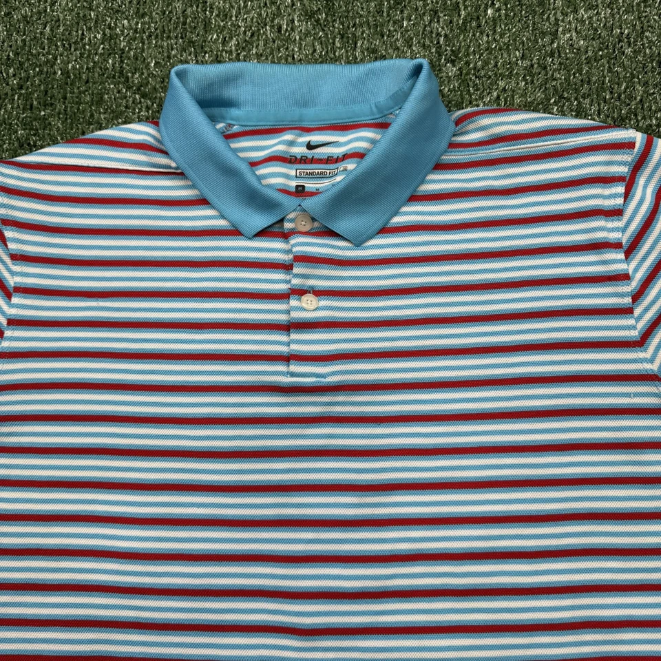 Nike Camisa Polo a Rayas Para Mujer Talla M Multicolor Camisa Manga Tejida Tenis Golf Foto 4 de 4