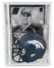 John Elway & Bo Nix Denver Broncos Legacy Card with Pocket Pro Helmet Shadow Box