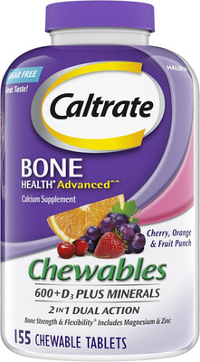 Caltrate Chewables 600+D3 Plus Minerals Calcium Vitamin D 155ct Exp 10/26 FRESH!