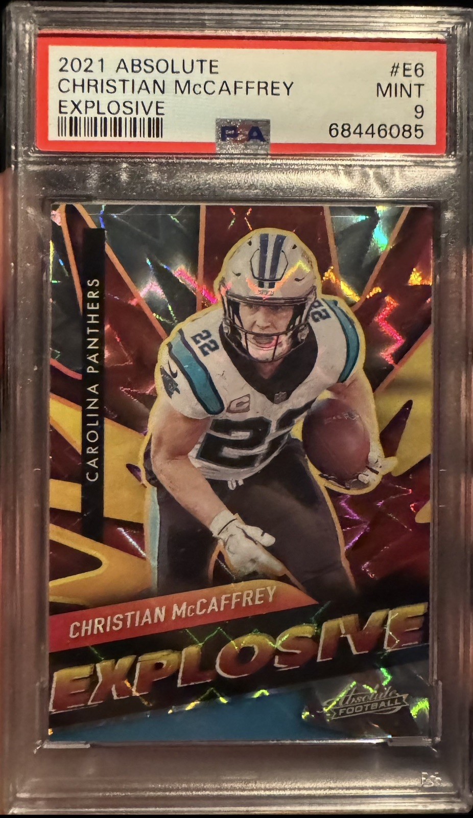 2021 Christian Mccaffrey Panini Absolute Explosive PSA 9 #E6 panthers 49ers