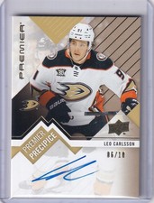 2023-24 Upper Deck Premier Hockey Leo Carlsson Rookie Auto #06/10