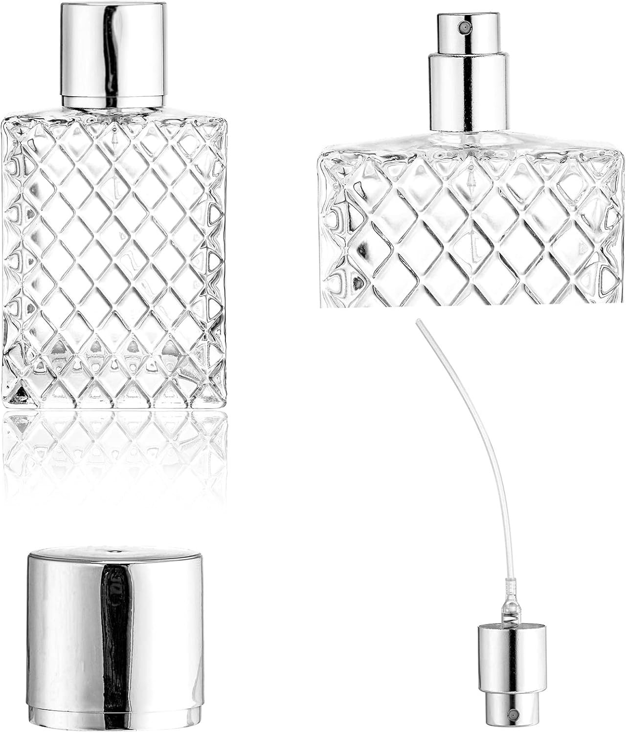6 Pack Refillable Spray Bottles Perfume Atomizer, 100ML 3.4Oz Glass Empty Fine M