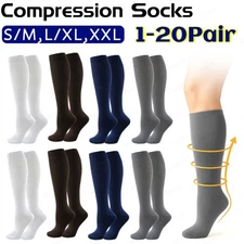 Lot Pairs Copper Compression Socks 20-30mmHg Graduated Support Mens Womens S-XXL