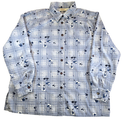 Classic Elements Woman 18W Floral Check Shirt Classic Country Casual