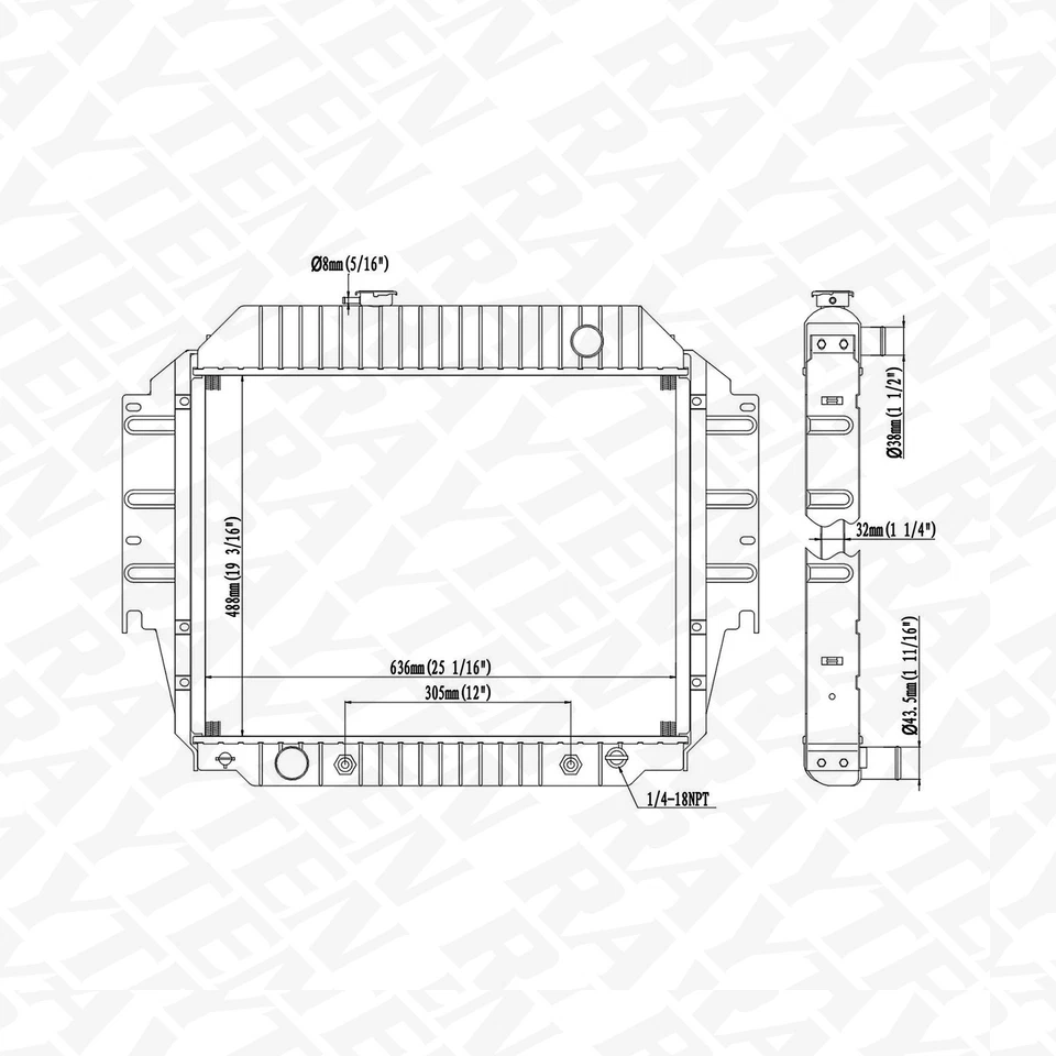 1333 Aluminium Radiator for 1975 1976 1977-1983 Ford E-100 Econoline Club Wagon - Image 2 of 4