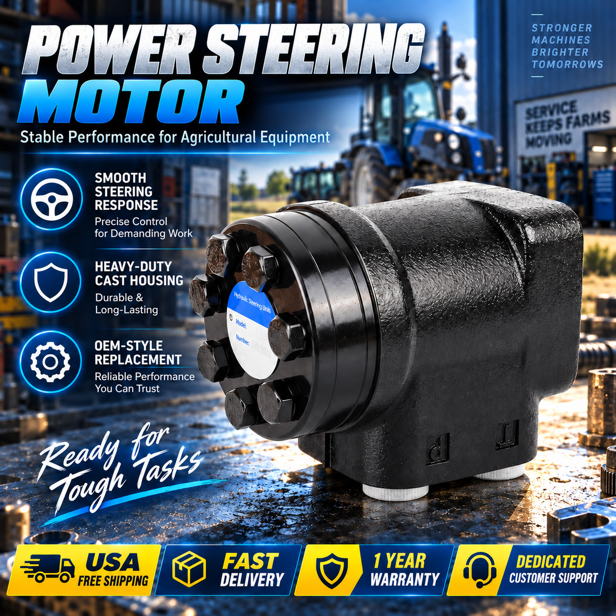 Power Orbital Steering Motor Tractor Massey Ferguson 1695444M91 3821548M91TSX156