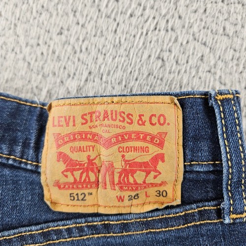 Jeans Levis 512 uomo 28x30 blu slim fit gamba affusolata elasticizzato denim lavaggio scuro - Foto 15 di 17
