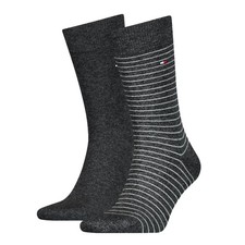 Tommy Hilfiger 2 Pack Small Stripe Socks - Anthracite