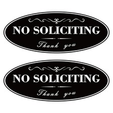 2 Pack No Soliciting Sign for House, Strong Self-Adhesive Acrylic No Soliciti...