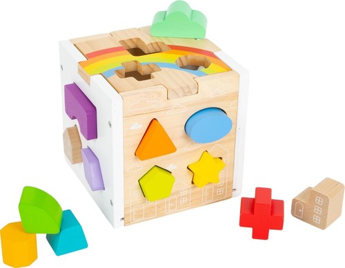 Durable Wooden Shape Sorter Cube with 13 Colorful Shapes - Early Learning Toy - Picture 4 of 12