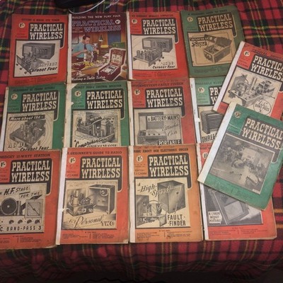 14x Practical Wireless Magazine Early 1950 s-Editor F J Camm Vintage Collection
