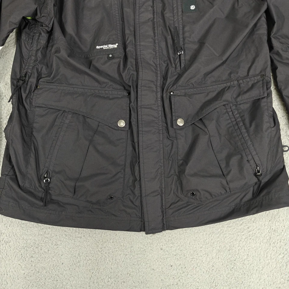 Chaqueta de mezcla especial para hombre grande 15K impermeable con capucha abrigo de snowboard bolsillos Foto 2 de 4