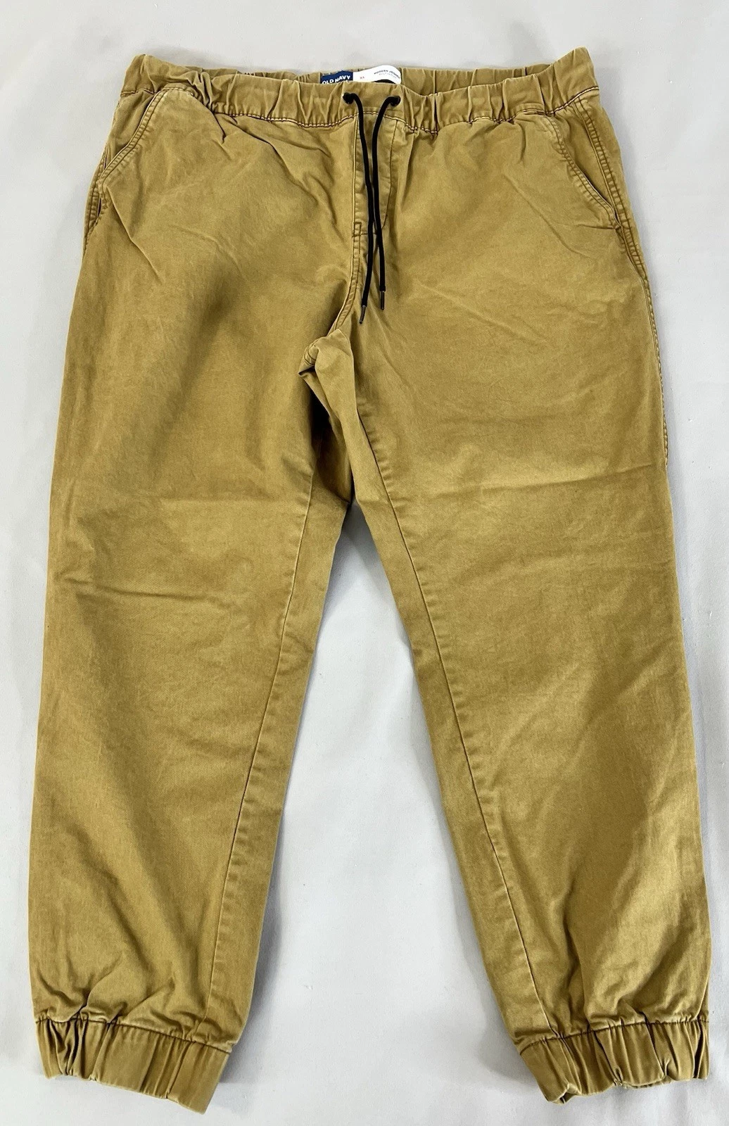Old Navy Modern Jogger Pants Men's Size XL Khaki Elastic Waistband Cotton
