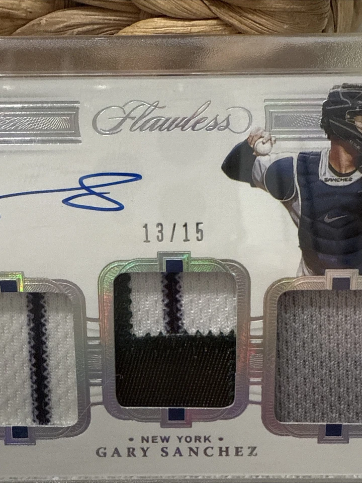 Parche impecable Panini 2021 holo plateado autógrafo Gary Sanchez automático/15 Yankees Foto 2 de 4