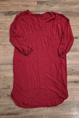 Madewell Red V-Neck 3/4 sleeve Tunic Dress Casual Capsule XS 