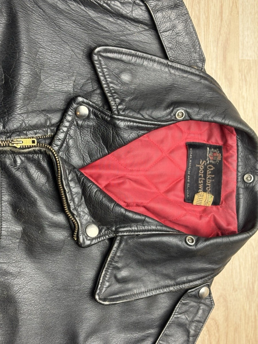 Vintage 60s Sears Oakbrook D Pocket biker Leather Jacket