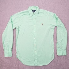 Polo Ralph Lauren Shirt Mens S Green Chambray Oxford Long Sleeve Button Down