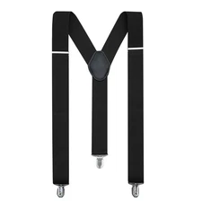 KOOELLE Suspenders for Men Heavy Duty Tuxedo Dress Pants 1.4 inch Black Solid...