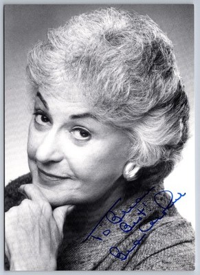 Bea Arthur Autographed Photo Black & White Headshot Actress Signature 5 x 7