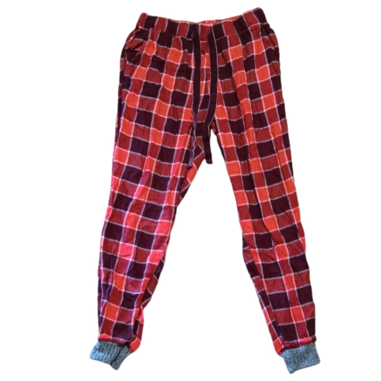 American Eagle festive red plaid Christmas pajama jogger pants size XS