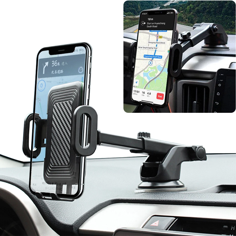 Car Cell Phone Holder Mount Stand Windshield Dashboard For iPhone Android GPS - Image 2 of 4