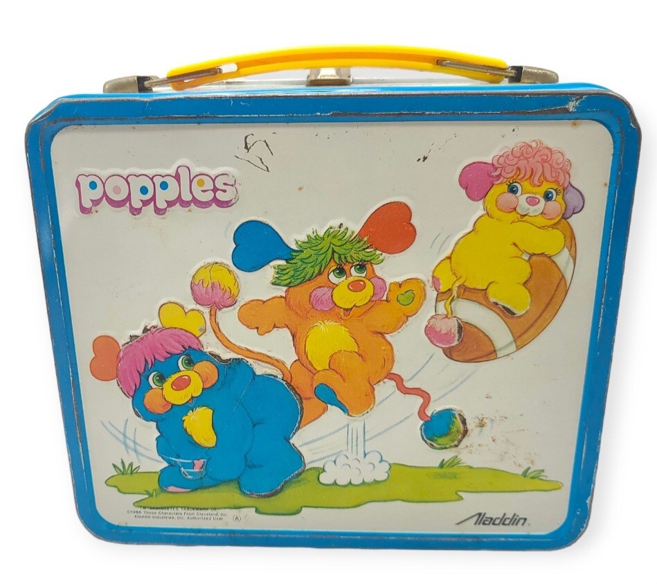Vintage 1986 Aladdin Popples Metal Lunchbox with Matching Thermos