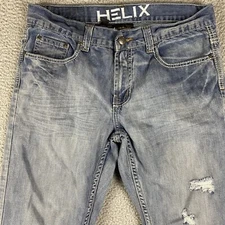 Helix Jeans Mens 32x32 Slim Boot Cut Whiskers Western Cowboy Y2K Thick Stitch