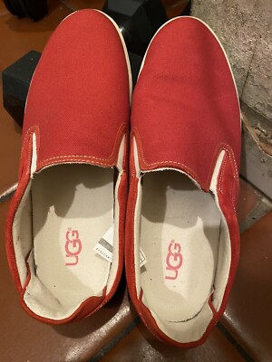 Ugg Mateo Canvas Slip-on Sneakers Shoes Red SBR Mens Sz10 | eBay display picture 3