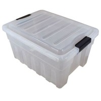 Aufbewahrungsbox 32L 46X35X25Cm Aus Kunststoff Transparent Mit Deckel Stapelbox