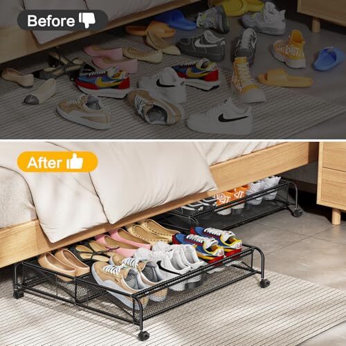 Under Bed Shoe Storage Organizer, 2 Pack Under Bed Storage Containers with - Picture 7 of 7