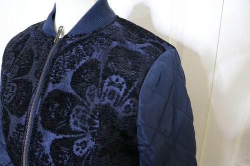Anthropologie Clemence Navy Blue Quilted Bomber Jacket MSRP $198 Women Sz XS - Picture 5 of 10