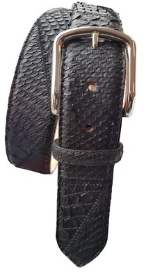 Ceinture Python, Cuir de Vachette et d'Autruche, Patchwork