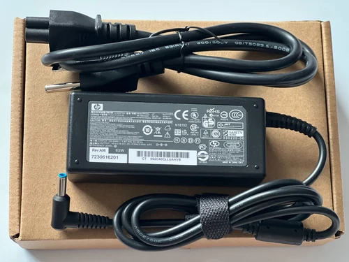 Genuine OEM 65W HP AC Adapter Charger blue tip 19.5V 3.33A Pavilion 710412-001 - Picture 1 of 5