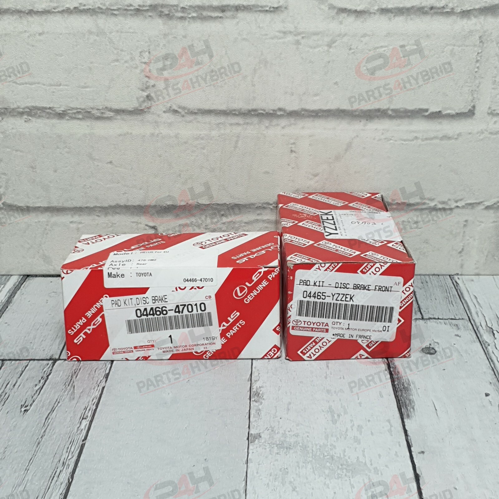 GENUINE TOYOTA PRIUS FRONT & REAR BRAKE PADS NHW20 OEM 04465-YZZEK & 04466-47010