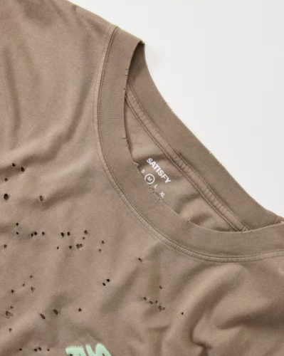 SATISFY RUNNING MothTech T Shirt Brown 0 Possessed Running Cult Member Auralite - Picture 2 of 4