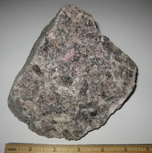 4.4" x 4" NATURAL PURPLE LEPIDOLITE W/ PINK TOURMALINE CRYSTAL STONE BRAZIL 2lbs - 第 2/4 張圖片