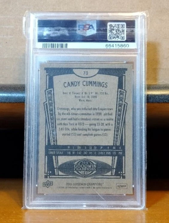 2015 UPPER DECK GOODWIN CHAMPIONS #70 Candy Cummings PSA 7 POP 1 None Higher ! - Image 2 of 2