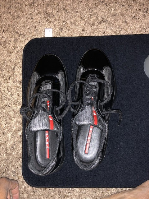 mens prada patent leather sneakers