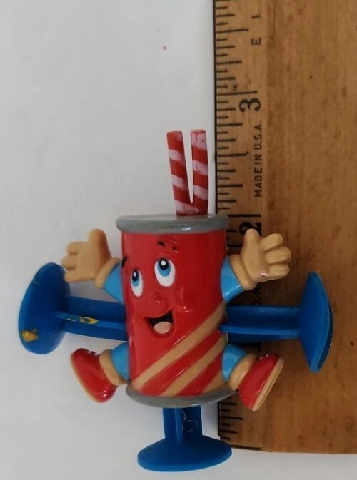 Figura de ventosa Stick A Rooz 1988 juguete taza de refresco con pajitas Foto 2 de 4