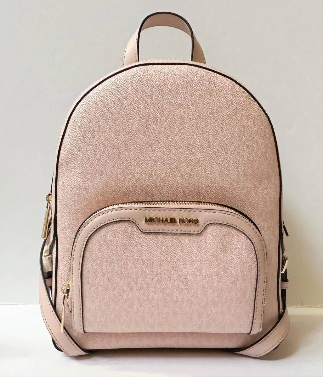 Michael Kors Bags | Michael Kors Jaycee Medium Zip Packed Backpack Light Powder Blush | Color: Gold/Pink | Size: Os | Walletsandbags's Closet