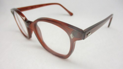 Pentax Hoya Eyeglasses Preppy Horn Rim 60's Style Red Frame Clear 50 Large - Picture 5 of 6