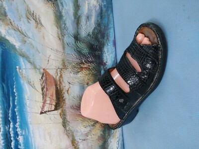 Finn Comfort Slide Comfort Sandal Black Leather Adjustable  display picture 3