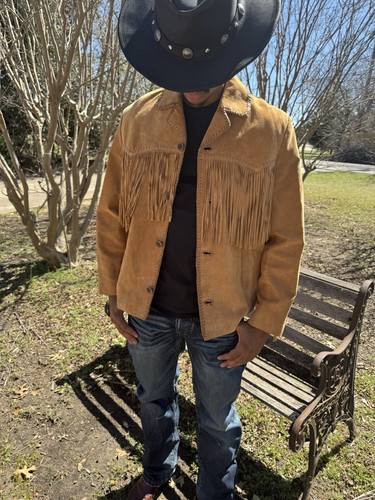Suede Long Tassel Fringed Leather Jacket Scully Western - Picture 2 of 15
