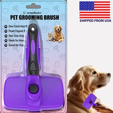 Acme Basics Self Cleaning Slicker Brush Dog Cat, Fur Grooming Deshedder Comb