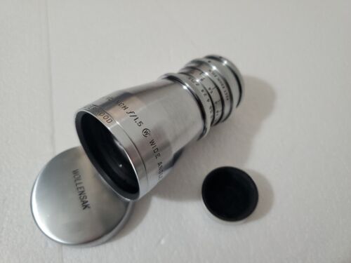 Vintage Wollensak Raptar 1/2 Inch 13mm f/1.5 Lens C-Mount Cine Raptar Lens