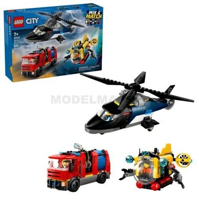 LEGO 60462 LEGO City - Hubschrauber, Löschgruppenfahrzeug E U-Boot
