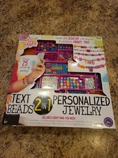 Just My Style Text Beads 2 In 1 Personalized Jewelry Kit--New