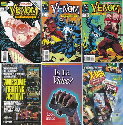 VENOM THE MADNESS 1 2 3 NM 1993 COMPLETE MINI SERIES 1-3 MULTI